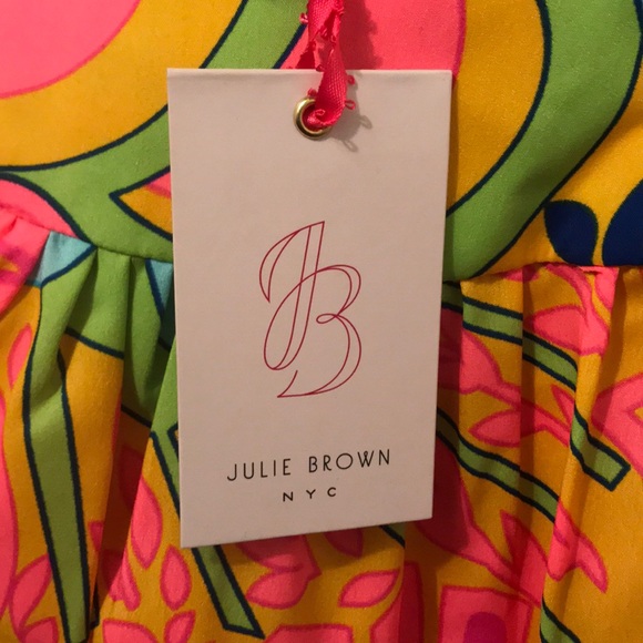 NWT JB Julie Brown NYC Shirt Pink Tropicana Small - Picture 5 of 7